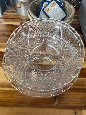 Vintage Kim Glass Indonesia Heart Pressed Glass Dessert Bowls Set